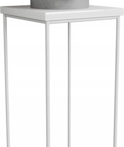 Stolik pomocniczy Druciany Kwietnik 20x20x40 Loft Biały+Biały Połysk 925121 Stolik pomocniczy Druciany Kwietnik 20x20x40 Loft Biały+Biały Połysk 925121