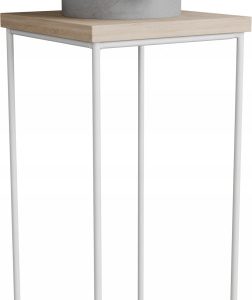 Stolik pomocniczy Druciany Kwietnik 20x20x40 Loft Biały+Dąb Sonoma 925145 Stolik pomocniczy Druciany Kwietnik 20x20x40 Loft Biały+Dąb Sonoma 925145