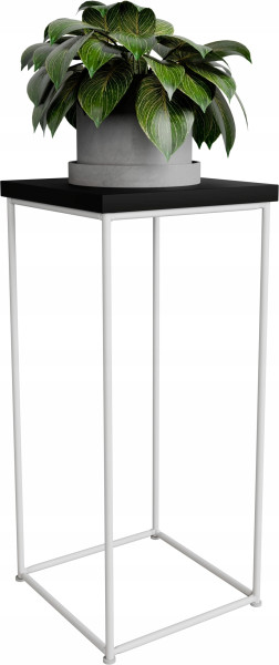 Stolik pomocniczy Druciany Kwietnik 20x20x40 Loft Biały+MiniPearl 925176