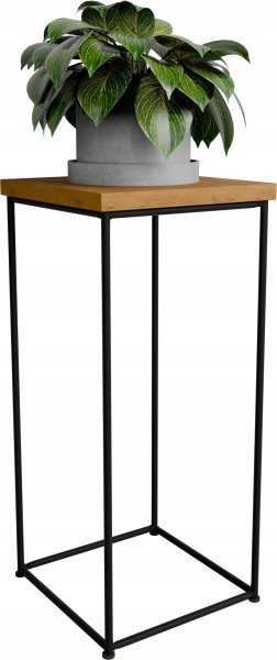 Stolik pomocniczy Druciany Kwietnik 20x20x40 Loft Czarny+Dąb Lancelot 925115