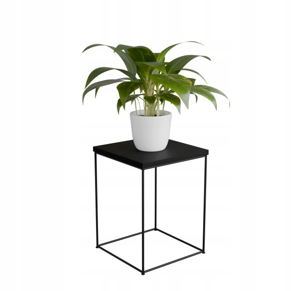 Stolik pomocniczy Druciany Kwietnik 30x30x40 Loft Czarny+MiniPearl 925676