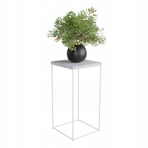 Stolik pomocniczy Druciany Kwietnik 30x30x60 Loft Biały+Beton Jasny 925666 Stolik pomocniczy Druciany Kwietnik 30x30x60 Loft Biały+Beton Jasny 925666