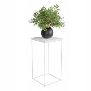 Stolik pomocniczy Druciany Kwietnik 30x30x60 Loft Biały+Biały Mat 925673 Stolik pomocniczy Druciany Kwietnik 30x30x60 Loft Biały+Biały Mat 925673