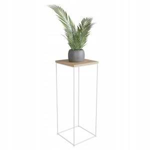 Stolik pomocniczy Druciany Kwietnik 30x30x80 Loft Biały+Dąb Artisan 925535 Stolik pomocniczy Druciany Kwietnik 30x30x80 Loft Biały+Dąb Artisan 925535