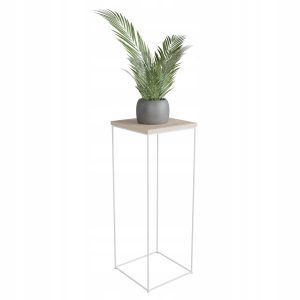 Stolik pomocniczy Druciany Kwietnik 30x30x80 Loft Biały+Dąb Sonoma 925541 Stolik pomocniczy Druciany Kwietnik 30x30x80 Loft Biały+Dąb Sonoma 925541