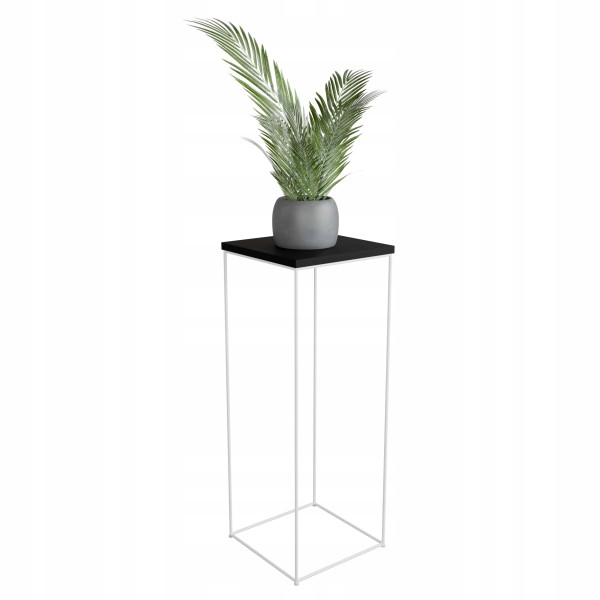 Stolik pomocniczy Druciany Kwietnik 30x30x80 Loft Biały+MiniPearl 925529