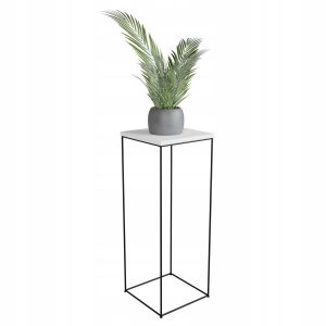 Stolik pomocniczy Druciany Kwietnik 30x30x80 Loft Czarny+Biały Mat 925527 Stolik pomocniczy Druciany Kwietnik 30x30x80 Loft Czarny+Biały Mat 925527