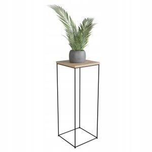 Stolik pomocniczy Druciany Kwietnik 30x30x80 Loft Czarny+Dąb Artisan 925528 Stolik pomocniczy Druciany Kwietnik 30x30x80 Loft Czarny+Dąb Artisan 925528