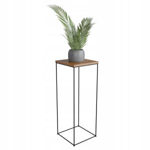 Stolik pomocniczy Druciany Kwietnik 30x30x80 Loft Czarny+Dąb Lancelot 925540 Stolik pomocniczy Druciany Kwietnik 30x30x80 Loft Czarny+Dąb Lancelot 925540