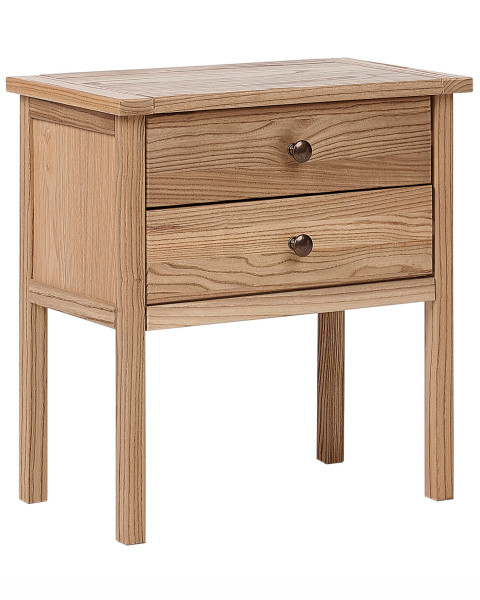 Stolik pomocniczy jasne drewno 2 szuflady 452864