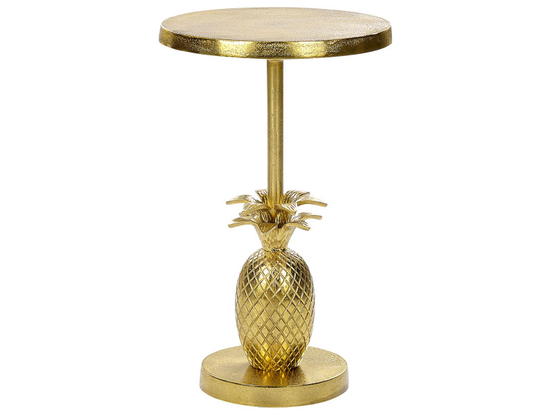 Stolik pomocniczy metalowy okrągły ananas złoty 288949