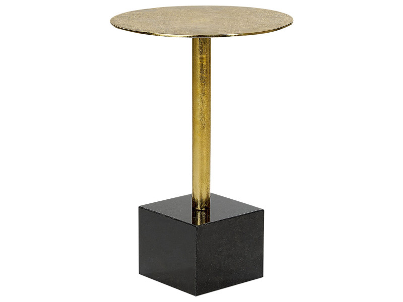 Stolik pomocniczy okrągły czarno-złoty metalowy 300596