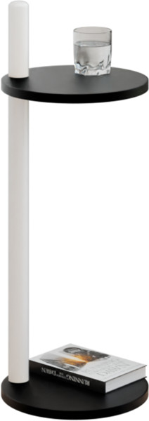 Stolik pomocniczy okrągły loft z półką 30x30x80 cm metalowy biały 1002052