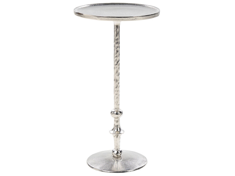 Stolik pomocniczy okrągły srebrny metalowy 63239
