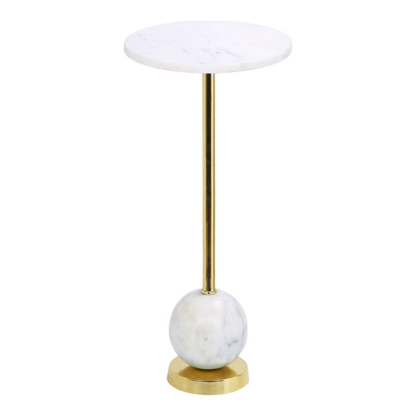 STOLIK POMOCNICZY Salo MARMUROWY BLAT metalowa noga 25x54 cm 661345