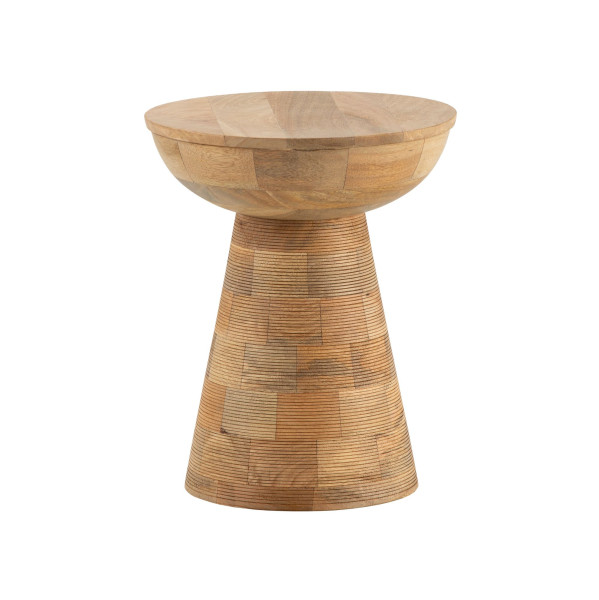 Stolik Pomocniczy z Mango Lite Drewno Jasny Okrągły 37 cm Nowoczesny 714134