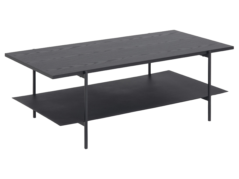Stolik prostokątny Angus 115x60 z półką czarny 49403