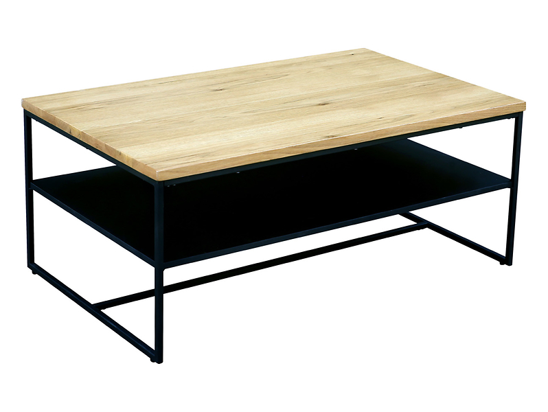 Stolik prostokątny Helsinki 105x65 cm brązowo-czarny 724278