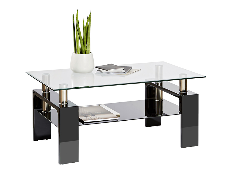 Stolik prostokątny szklany Sandy Super 100x60 cm czarny 743337