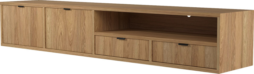 Stolik RTV 200 cm wiszący z szufladami ELVIO 966686