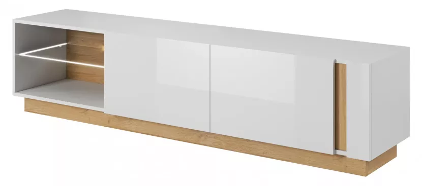Stolik rtv biały + dąb grandson - Jorix 300930