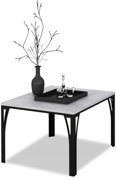 Stolik Skręcany Ława Loft Industrial EKO 65x65x45 Czarny+Beton Jasny 913631
