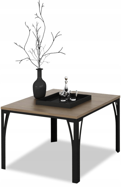 Stolik Skręcany Ława Loft Industrial Salon EKO 65x65x45 Czarny+Dąb Lancelot 913549