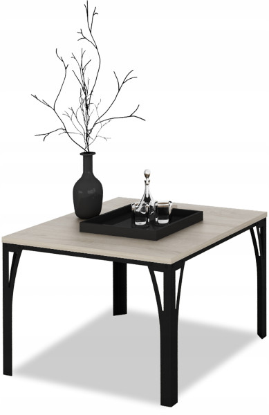 Stolik Skręcany Ława Loft Industrial Salon EKO 65x65x45 Czarny+Dąb Sonoma 913628