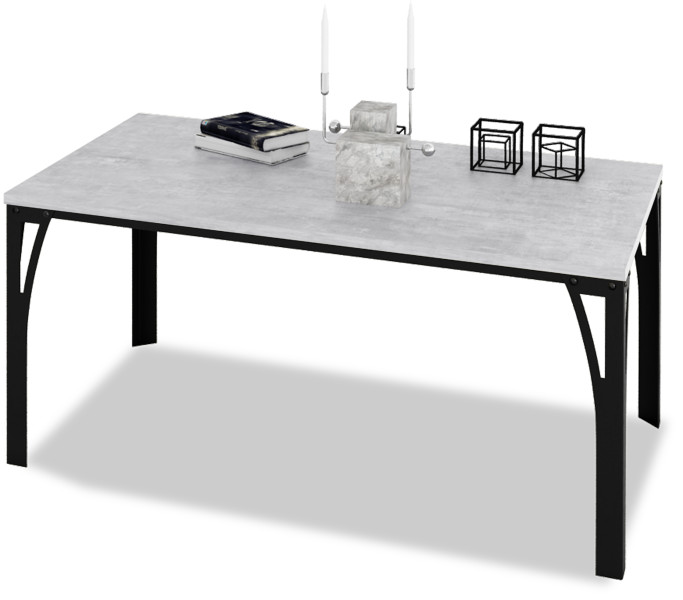 Stolik Skręcany Ława Salon Loft Industrial EKO 100x60 Czarny+Beton Jasny 913555