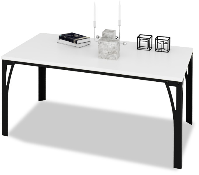 Stolik Skręcany Ława Salon Loft Industrial EKO 100x60 Czarny+Biały Mat 913661