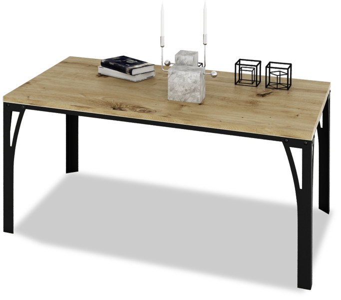 Stolik Skręcany Ława Salon Loft Industrial EKO 100x60 Czarny+Dąb Artisan 913562