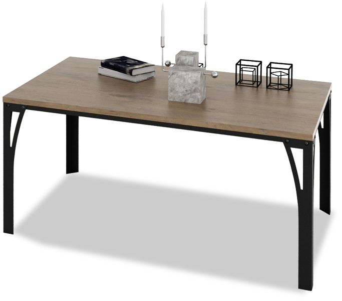 Stolik Skręcany Ława Salon Loft Industrial EKO 100x60 Czarny+Dąb Lancelot 913629