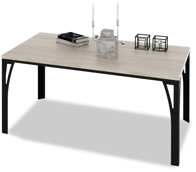 Stolik Skręcany Ława Salon Loft Industrial EKO 100x60 Czarny+Dąb Sonoma 913595