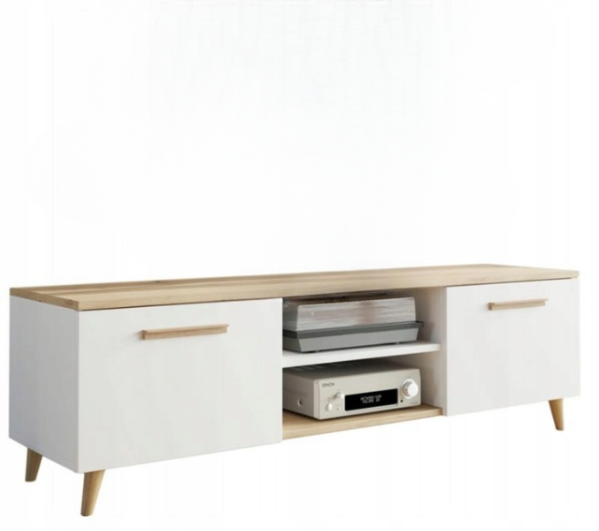 Stolik szafka RTV BERGEN 120cm skandynawski artisan-biały 247607