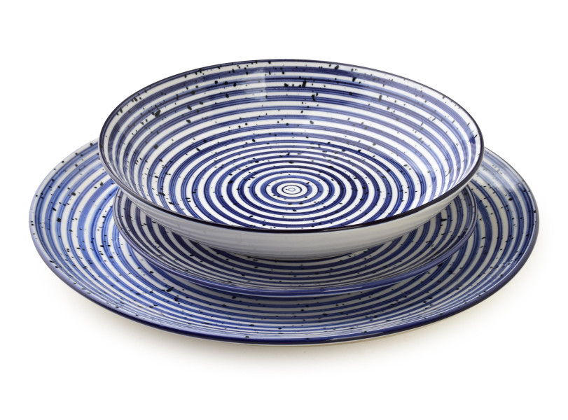 STRIPES BLUE Komplet obiadowy 18el 550ml 728180