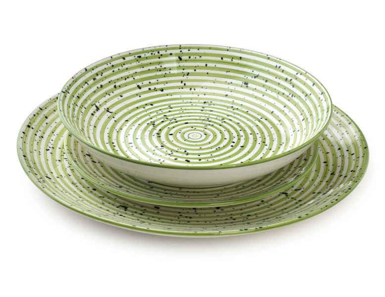 STRIPES GREEN Komplet obiadowy 18el 550ml 728181