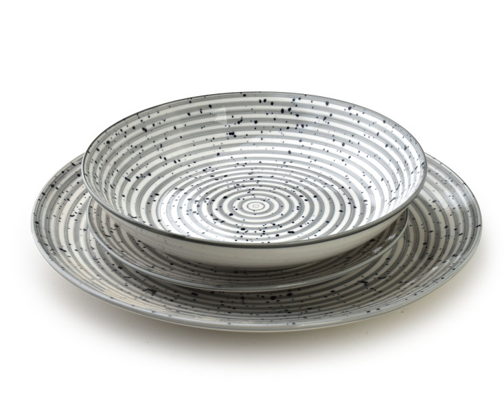 STRIPES GREY Komplet obiadowy 18el 550ml 728178