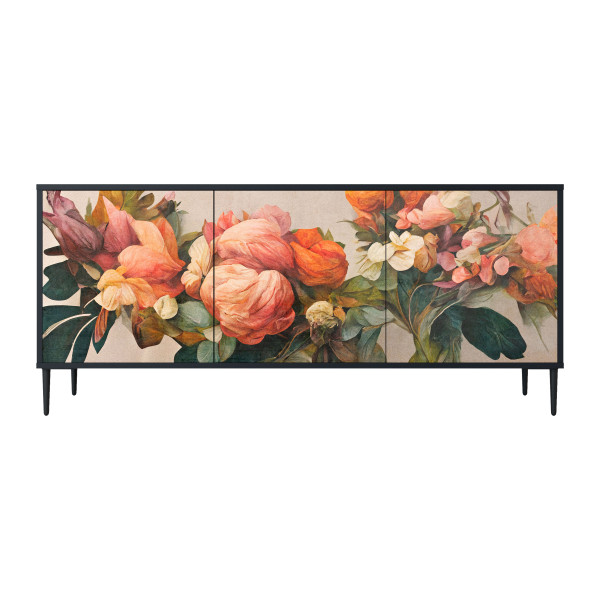 STYLISH BEAUTY Komoda 3 drzwi Czarna-Metalowa szpilka czarna 441674