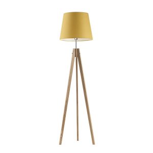 Stylowa lampa stojąca ARUBA do sypialni i salonu Dąb/ Musztardowy 922405 Stylowa lampa stojąca ARUBA do sypialni i salonu Dąb/ Musztardowy 922405