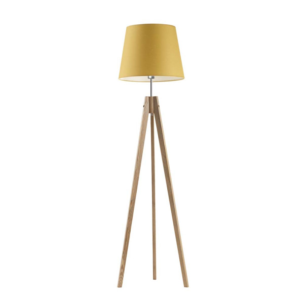 Stylowa lampa stojąca ARUBA do sypialni i salonu Dąb/ Musztardowy 922405