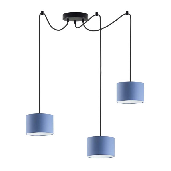 Stylowa lampa sufitowa WAIKIKI W3 Czarny - Niebieski 879939