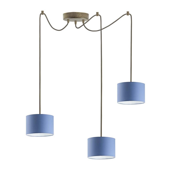 Stylowa lampa sufitowa WAIKIKI W3 Stare Złoto - Niebieski 879973