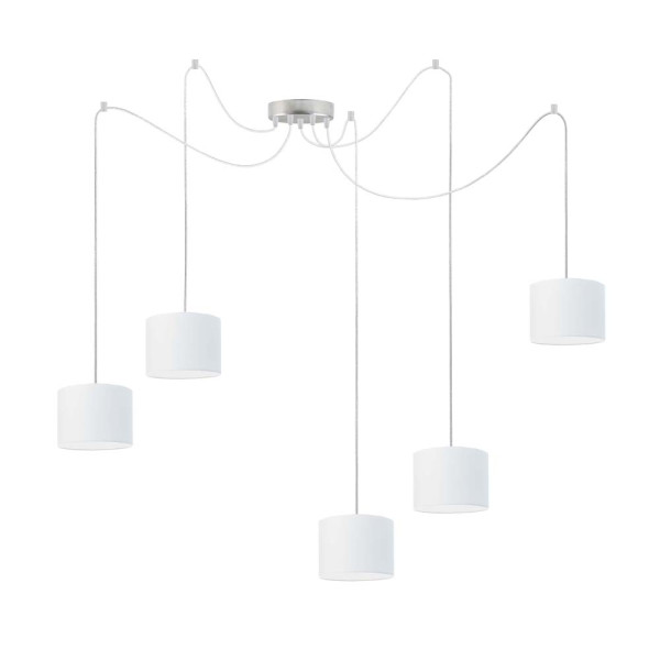 Stylowa lampa sufitowa WAIKIKI W5 Stal Szczotkowana - Biały 883599