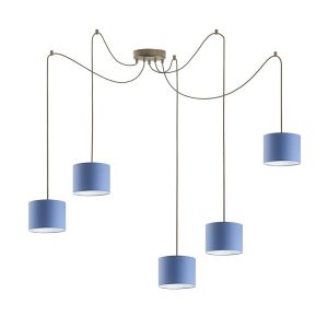 Stylowa lampa wisząca WAIKIKI W5 Stare Złoto – Niebieski 883575 Stylowa lampa wisząca WAIKIKI W5 Stare Złoto – Niebieski 883575
