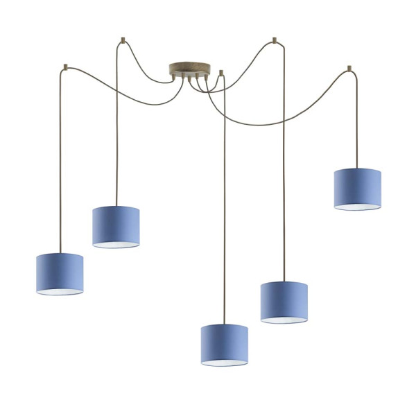 Stylowa lampa wisząca WAIKIKI W5 Stare Złoto - Niebieski 883575