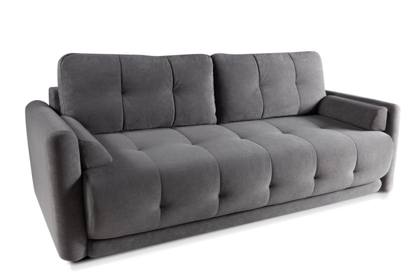 Stylowa pikowana sofa ETNO szara z funkcją spania do salonu 656662