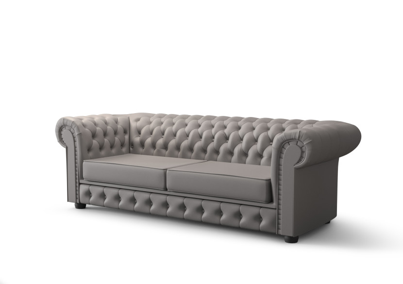 Stylowa Sofa Manchester III 220 Glamour Elegancka Pikowana Skóra 1068822