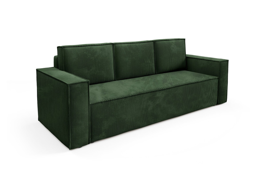 Stylowa sofa sztruks RODA z funkcją spania Zielona 318469
