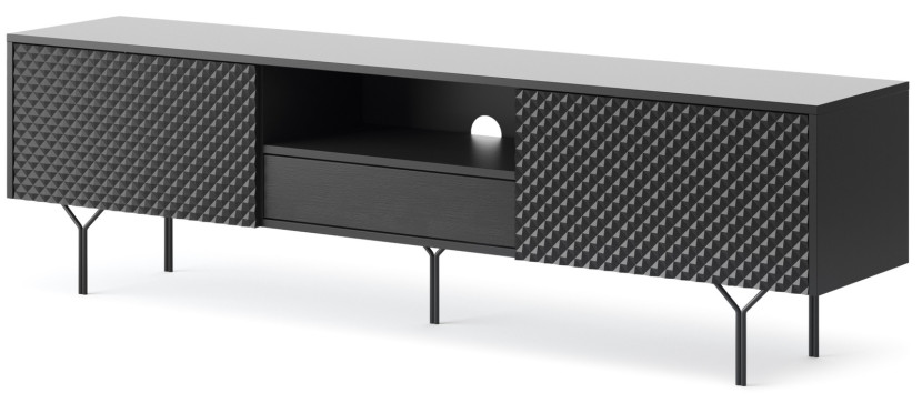 Stylowa szafka RTV East o szerokości 180cm w kolorze czarnym 298916