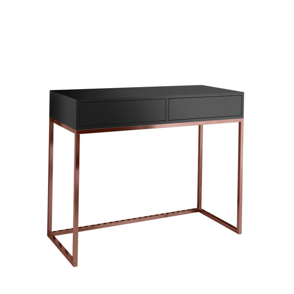 Stylowa toaletka 80 CUBIC w Loftowym stylu na miedzianym stelażu czarny 806294